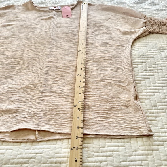 NWT C+D+M Collection 3/4 Sleeve Summer Top Loose Fit Beige Size Medium - Picture 6 of 6